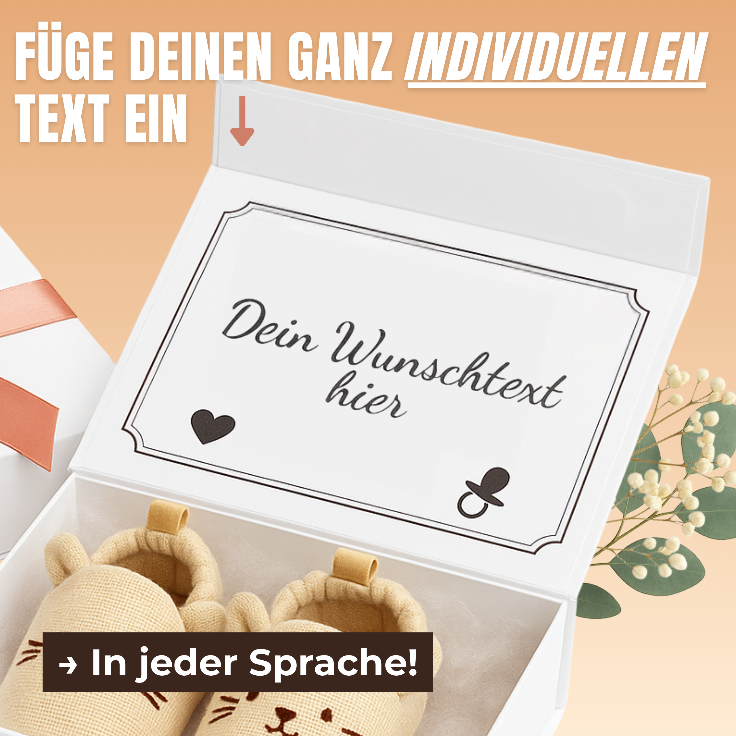 Schwangerschaft verkünden Magnetbox Weiss