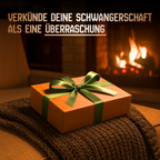 Schwangerschaft verkünden Magnetbox Braun