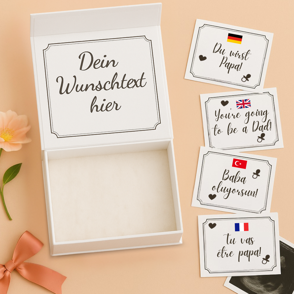 Schwangerschaft verkünden Magnetbox Weiss