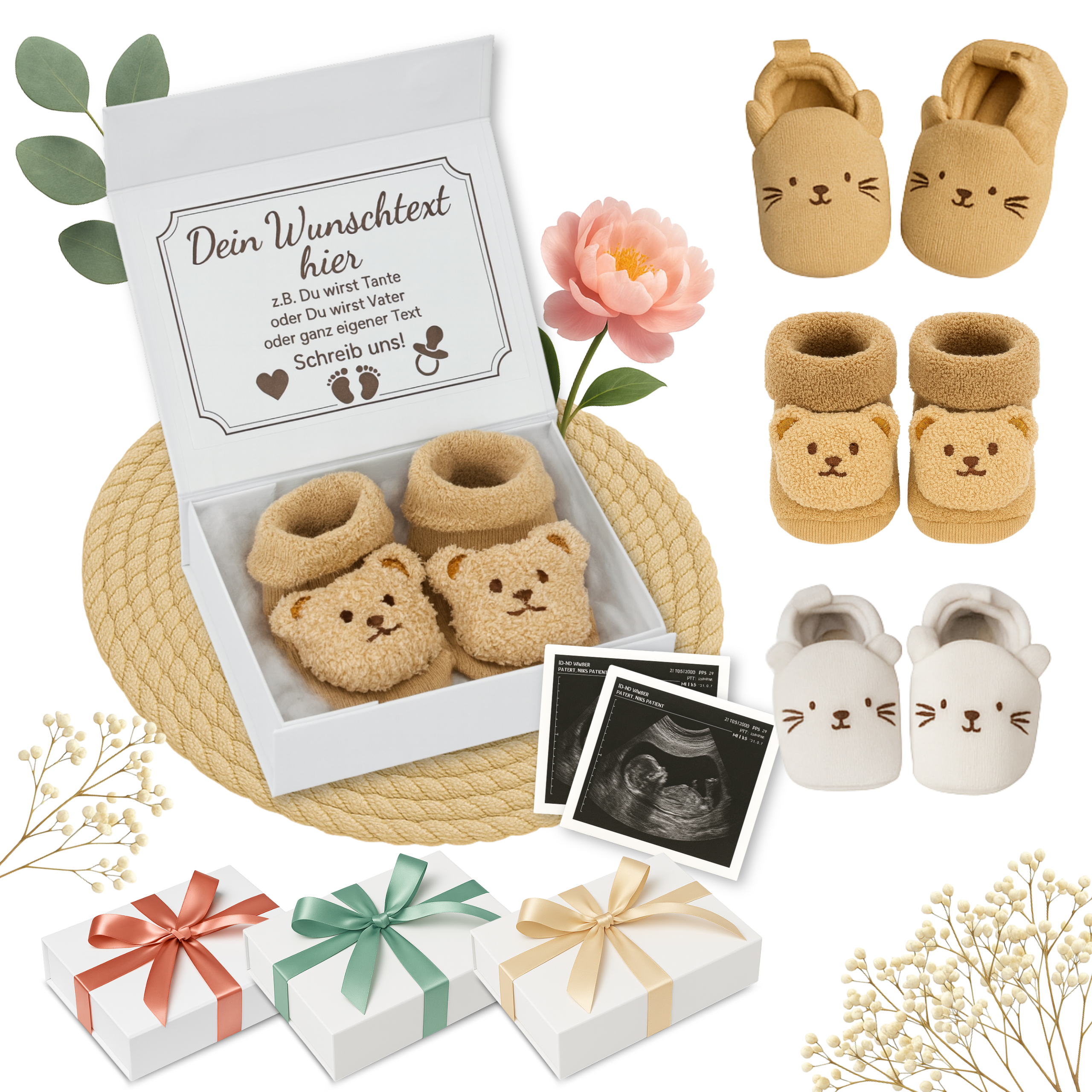 Schwangerschaft verkünden Magnetbox Weiss