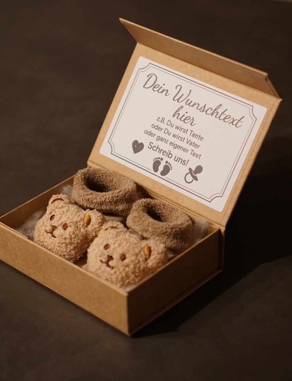 Schwangerschaft verkünden Magnetbox Braun