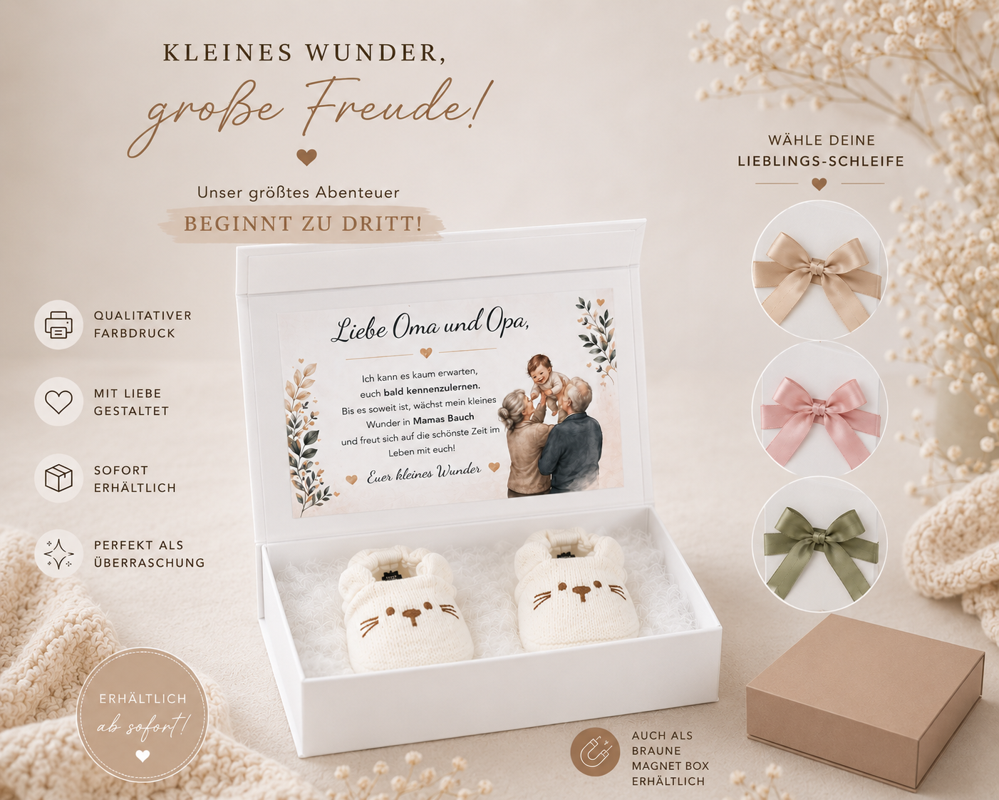 Schwangerschaft verkünden Geschenk mit Wunschtext